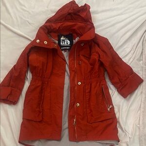 Stylish Red Utility Jacket with Hood